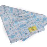 ملحفه روانداز نوزادی بروجرد طرح انیمالز 2 رنگ آبی
