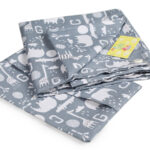 ملحفه نیم ست نوزادی دو تکه بروجرد طرح انیمالز 1 رنگ طوسی