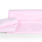 ملحفه نیم ست دو نفره سه تکه عرض 160 بروجرد ساده رنگ صورتی روشن