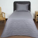 ست روتختی یک نفره دو تکه بروجرد طرح اولتراتروپیکال رنگ طوسی روشن