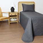 ست روتختی یک نفره دو تکه بروجرد طرح اولتراتروپیکال رنگ طوسی تیره