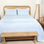 ست لحاف وکاور بزرگسال استار دو نفره هفت تکه بروجرد طرح سامر رنگ آبی