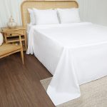 ملحفه رو انداز دو نفره بروجرد طرح ساده رنگ سفید