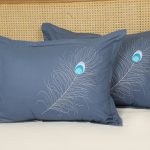 ملحفه روبالشی گلدوزی قاب دار دو تکه 80*60 بروجرد طرح گوناگون رنگ گوناگون