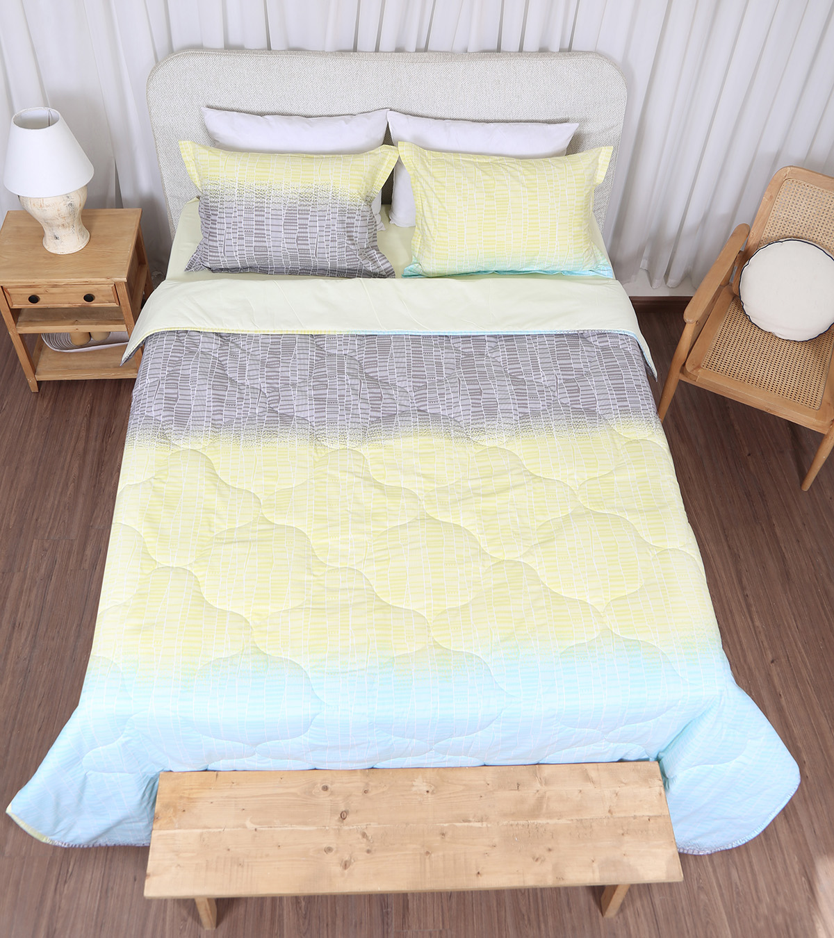 ست لحاف دونفره 180 چهار تکه طرح نردنگ رنگبندی01 (11)