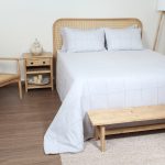 ست کاور لحاف بزرگسال گلدوزی دو نفره سه تکه بروجرد طرح آرتا رنگ طوسی روشن