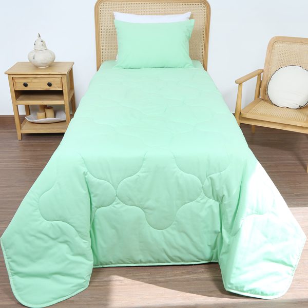 ست لحاف بزرگسال یک نفره سه تکه 90 بروجرد رنگ سبزروشن